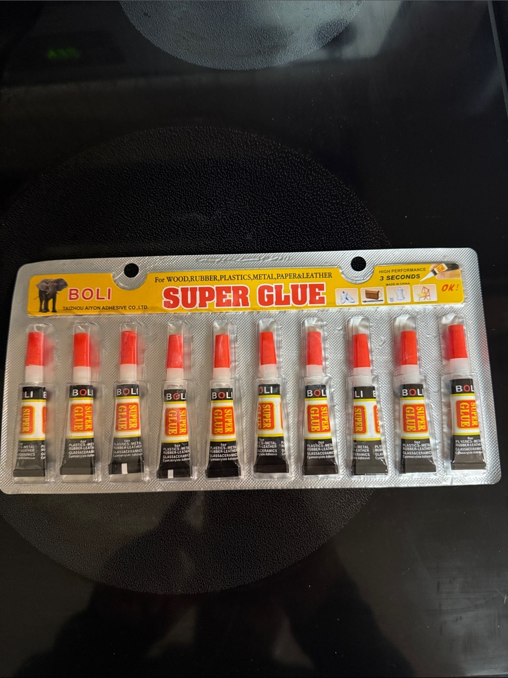 Super Glue Adhesive Tubes - Red/Yellow Caps (10 Pack ) Boli